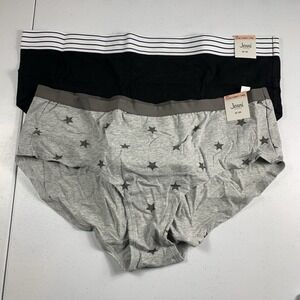 Jenni Women's Underwear 2 Pack Gray Stars Black Stripe Core‎ 2X